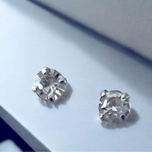 3mm Faux Diamond Elegant Silver Stud Earrings